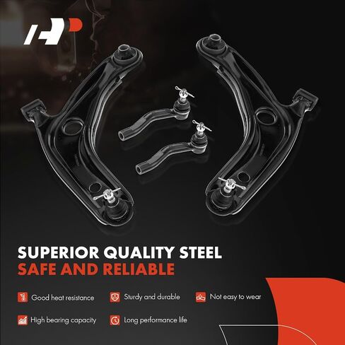 A-Premium Set of 8, Front Lower Control Arm, Sway Bar Link, Inner Outer Tie Rod End, Compatible with Toyota Yaris 2006 2007 2008, L4 1.5L in Saudi Arabia