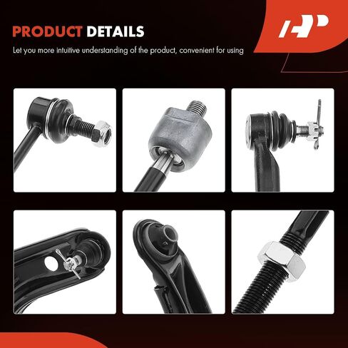 A-Premium Set of 8, Front Lower Control Arm, Sway Bar Link, Inner Outer Tie Rod End, Compatible with Toyota Yaris 2006 2007 2008, L4 1.5L in Saudi Arabia