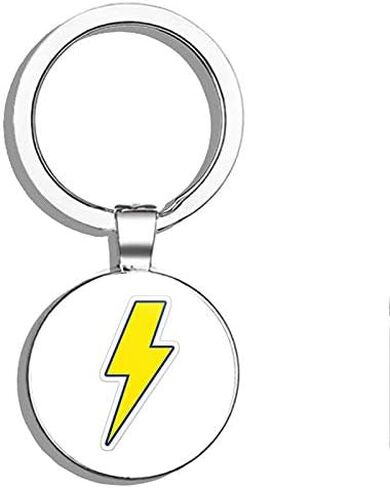 Lightning Bolt Metal Round Metal Key Chain Keychain Ring in Saudi Arabia