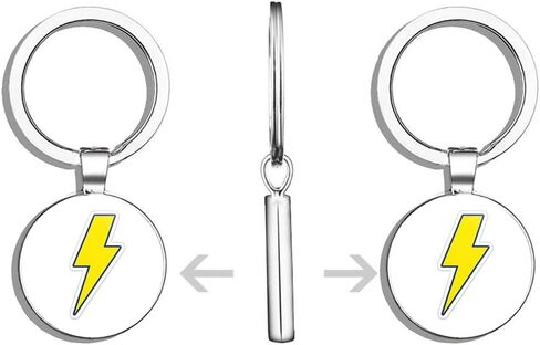 Lightning Bolt Metal Round Metal Key Chain Keychain Ring in Saudi Arabia