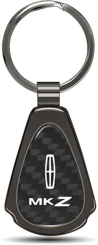 iPick Image for Lincoln MKZ Real Black Carbon Fiber Metal Teardrop Key Chain in Saudi Arabia