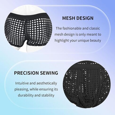 KAREN SPACE Men's Ultra-Soft Stretch Boxer Briefs - Sexy Mesh Underwear, Breathable & Comfortable in Saudi Arabia