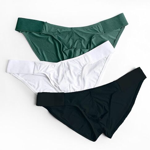 Men's Low Rise Micro Modal Bikini Briefs with Openwork Mesh Detail and Pouch Underwear in Saudi Arabia