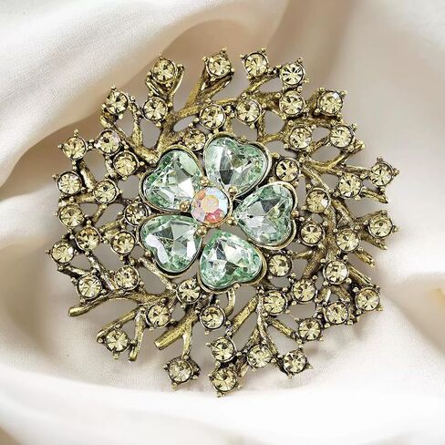 Rhinestone Crystal Sunflower Brooch Pin Elegant Wreath Brooch Clothing Hat Bag Skirt Accessories for Women in Saudi Arabia