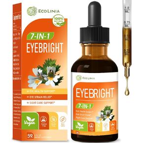 Eye Health Drop w/Eyebright Herb (Euphrasia Officinalis), Vision & Eye Support Supplement, All in 1 Formula w/Lutein Zeaxanthin & Blueberry Extract - Taken Orally Liquid Tincture. 2 oz in Saudi Arabia