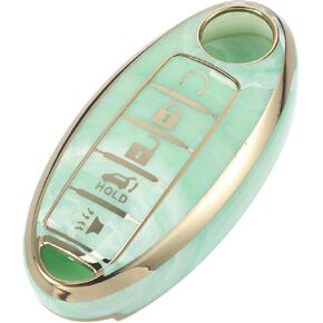 Smart Key Fob Case Cover Compatible for Nissan Altima Maxima, Durable TPU Gray 5 Button Porcelain Pattern Remote Key Fob Case Protection Shell in Saudi Arabia