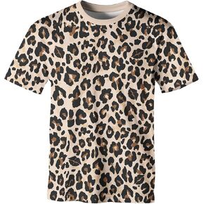 Casual Leopard Print T-Shirt Short Sleeve Hip Hop T-Shirts for Men in Saudi Arabia