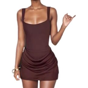 فساتين للنساء 2025 صيف مثير مطوي حبال U الرقبة بلا أكمام عارية الذراعين ضمادة ضئيلة ملابس السيدات مساء التجمعات in Kuwait