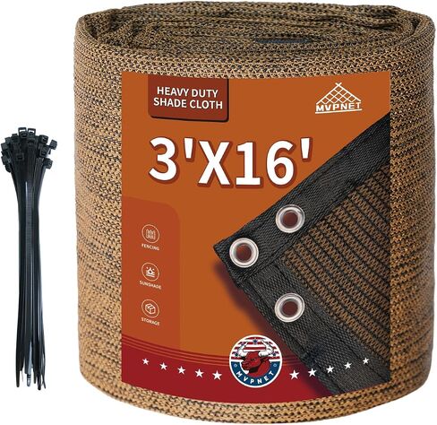 5x20Ft Garden Privacy Fence Screen, 145GSM Heavy Duty 90% Blockage Windbreak Mesh Tarp with Reinforced Edges & Anti-Rust Grommets, Includes Zip Ties for Garden, Yard, Backyard, Outdoor, Black in Saudi Arabia