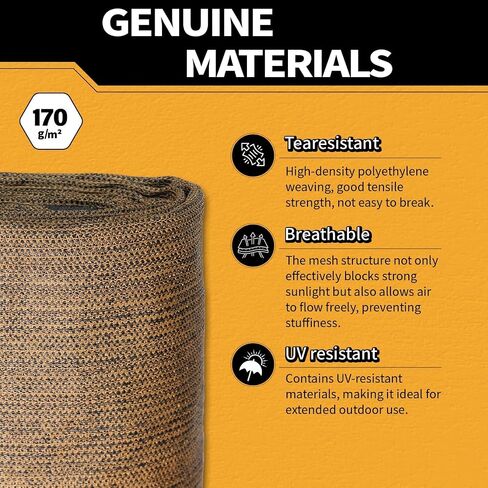 5x20Ft Garden Privacy Fence Screen, 145GSM Heavy Duty 90% Blockage Windbreak Mesh Tarp with Reinforced Edges & Anti-Rust Grommets, Includes Zip Ties for Garden, Yard, Backyard, Outdoor, Black in Saudi Arabia