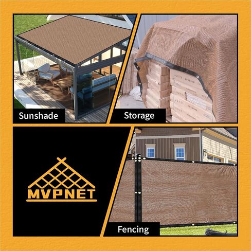 5x20Ft Garden Privacy Fence Screen, 145GSM Heavy Duty 90% Blockage Windbreak Mesh Tarp with Reinforced Edges & Anti-Rust Grommets, Includes Zip Ties for Garden, Yard, Backyard, Outdoor, Black in Saudi Arabia