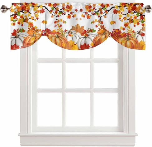 Xipuska Red Christmas Tie Up Valances for Windows, Snowman Snowflake Kitchen Curtains Set Window Treatments, Winter Xmas Tree Rod Pocket Curtains for Kitchen/Living Room/Home 54x18 Inch in Saudi Arabia