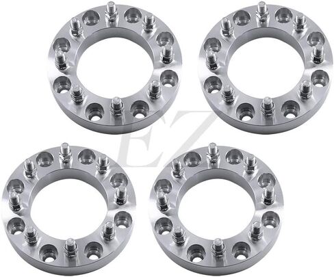 محولات ezaccessory ذات 4 عجلات 8x170 إلى 8x6.5 (8x165) تناسب Ford Super Duty F250 F350 وعجلة التثبيت من Chevy GMC 8 Lug Pre-2011 | 2 بوصة سميكة 14x1.5 ترصيع in Saudi Arabia