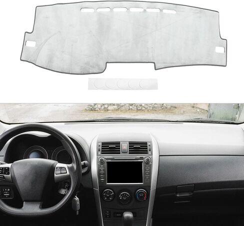 Dashboard Cover Anti-Slip/Anti Dust Dash Cover Mat Carpet for Toyota Corolla 2007-2013 Flannel Gray in Saudi Arabia