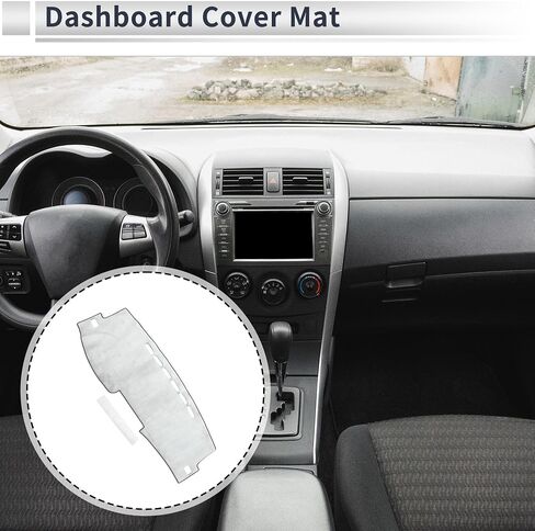 Dashboard Cover Anti-Slip/Anti Dust Dash Cover Mat Carpet for Toyota Corolla 2007-2013 Flannel Gray in Saudi Arabia