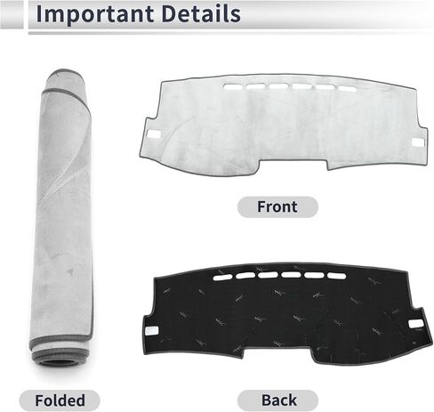 Dashboard Cover Anti-Slip/Anti Dust Dash Cover Mat Carpet for Toyota Corolla 2007-2013 Flannel Gray in Saudi Arabia