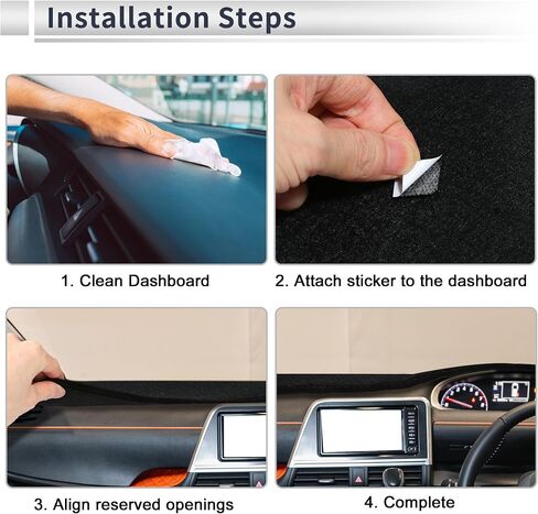 Dashboard Cover Anti-Slip/Anti Dust Dash Cover Mat Carpet for Toyota Corolla 2007-2013 Flannel Gray in Saudi Arabia
