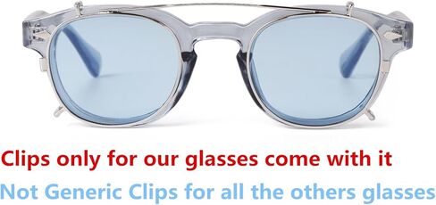 ADE WU Clip on over Glasses Sunglasses Vintage Small Round Clipon Glsses for Women Men Fashion Unisex Style 46mm in Kuwait