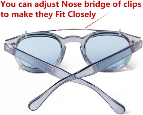 ADE WU Clip on over Glasses Sunglasses Vintage Small Round Clipon Glsses for Women Men Fashion Unisex Style 46mm in Kuwait