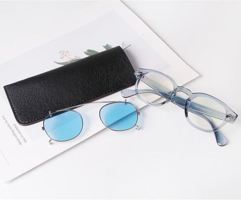 ADE WU Clip on over Glasses Sunglasses Vintage Small Round Clipon Glsses for Women Men Fashion Unisex Style 46mm in Kuwait