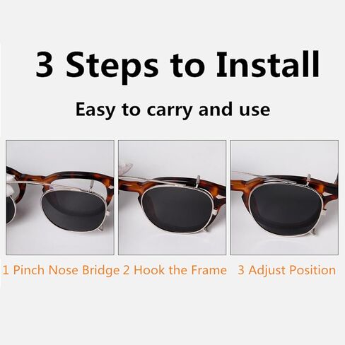 ADE WU Clip on over Glasses Sunglasses Vintage Small Round Clipon Glsses for Women Men Fashion Unisex Style 46mm in Kuwait