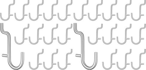 Baluue 20 قطعة من خطافات Pegboard المعدنية، وخطاف J من الفولاذ المقاوم للصدأ لتشكيلة Pegboard من خطافات Pegboard المعدنية، وخطاطيف Pegboard لتعليق تخزين المجوهرات وعرض المفاتيح in Kuwait