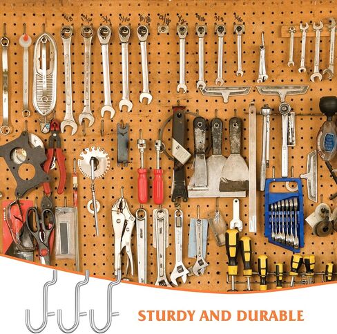 Baluue 20 قطعة من خطافات Pegboard المعدنية، وخطاف J من الفولاذ المقاوم للصدأ لتشكيلة Pegboard من خطافات Pegboard المعدنية، وخطاطيف Pegboard لتعليق تخزين المجوهرات وعرض المفاتيح in Kuwait