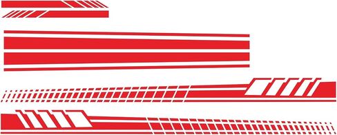 Sports Racing Stripe Car Sticker DIY Styling Decorative Hood Rearview Mirror Body Side Skirt Stripe Decal Universal Vinyl Accessories for Car SUV Off-Road Vehicles 5PCS (red) in Kuwait