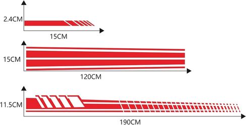 Sports Racing Stripe Car Sticker DIY Styling Decorative Hood Rearview Mirror Body Side Skirt Stripe Decal Universal Vinyl Accessories for Car SUV Off-Road Vehicles 5PCS (red) in Kuwait