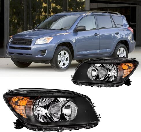 مجموعة مصابيح أمامية لـ 2006 2007 2008 Toyota RAV4 المصابيح الأمامية زوج الهالوجين LH RH العنبر استبدال B نقص in Saudi Arabia