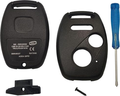 3+1 أزرار بديلة لغطاء مفتاح Fob Shell بدون مفتاح للدخول عن بعد لمفتاح Honda Key Fob مع مفك براغي مناسب لهوندا 2008-2012 Accord 2006-2013 Civic EX 2009-2015 Pilot (1 أزرق + 1 أسود) in Kuwait