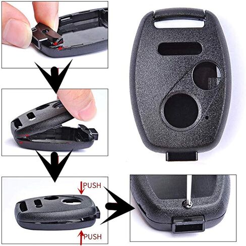 3+1 أزرار بديلة لغطاء مفتاح Fob Shell بدون مفتاح للدخول عن بعد لمفتاح Honda Key Fob مع مفك براغي مناسب لهوندا 2008-2012 Accord 2006-2013 Civic EX 2009-2015 Pilot (1 أزرق + 1 أسود) in Kuwait