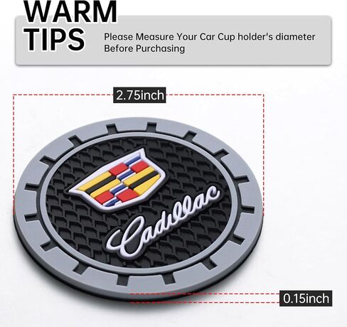 Car Cup Holder Coaster for Cadillac Escalade CT4 CT5 CT6 ATS CTS SRX XT5 Recessed Silicone Cupholder Coaster Interior Accessories 2.75in 2Pack in Saudi Arabia