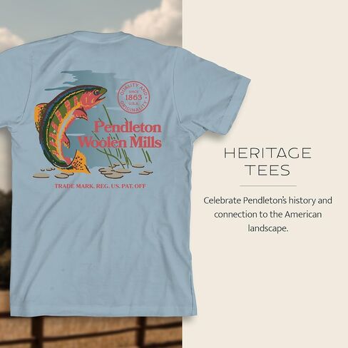 تي شيرت Pendleton للرجال بشعار Vintage ورسومات التراث in Saudi Arabia