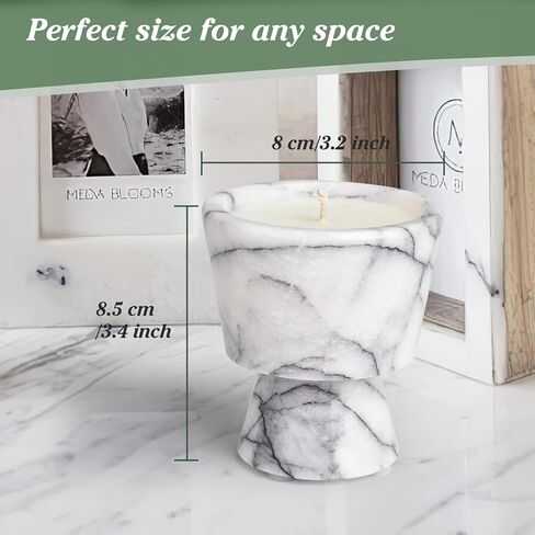Scented Luxury Candle in Handmade Marble Container |1 Set | Soy Wax | Non-Toxic | Reusable Stone Jar | Story of Stone | Distinctive Gift. Natural Spring Aromatherapy for Women & Men in Saudi Arabia