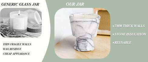 Scented Luxury Candle in Handmade Marble Container |1 Set | Soy Wax | Non-Toxic | Reusable Stone Jar | Story of Stone | Distinctive Gift. Natural Spring Aromatherapy for Women & Men in Saudi Arabia