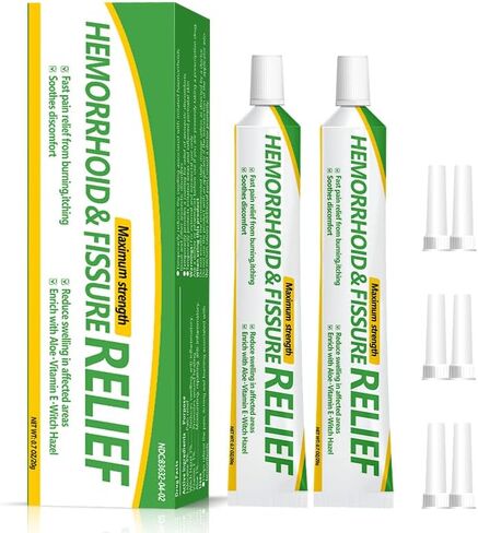 Hemorrhoid and Fissure Cream,Hemorrhoidal Ointment for Fast Acting Itch, Swelling, and Maximum Strength Pain Relief（1 Pack in Kuwait