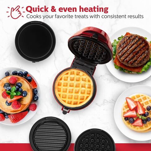 Holstein Houswares صانع Griddle & Waffle Maker مع 7 لوحات قابلة للتبديل-خلق القلب والكلب والفطائر والفطائر والمرح على شكل مرح in Kuwait