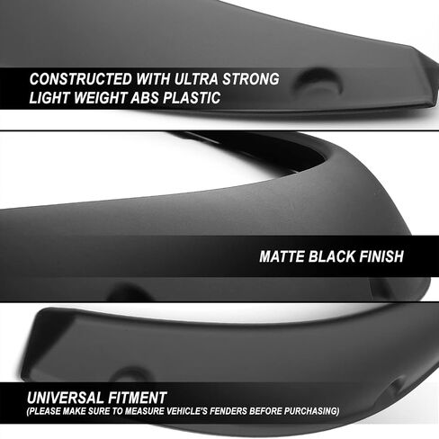 DNA MOTORING Pocket-Riveted Design Wheel Fender Flares Compatible with 09-10 Dodge Ram 1500 11-18 Ram 1500 Fleetside Bed, Black, WF-81009-MBK in Saudi Arabia