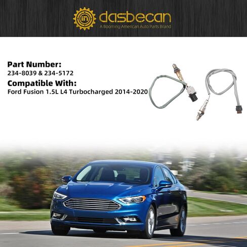 Dasbecan 2Pcs Upstream and Downstream Oxygen O2 Sensor Compatible with Ford Fusion 1.5L L4 Turbo 2014-2020 Replaces 234-5172 234-8039 in Saudi Arabia