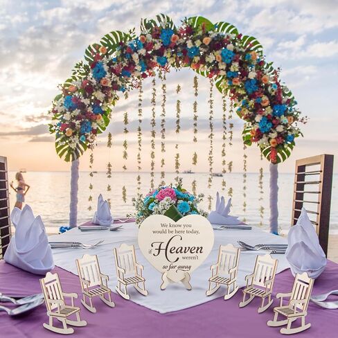 مجموعة كراسي صغيرة تذكارية لحفلات الزفاف مكونة من 7 قطع، مجموعة تذكارية لأحبائنا التذكارية، لوحة خشبية مع كراسي تخليدًا لذكرى أحبائهم، لافتات كرسي لهدايا تعاطف الزفاف in Saudi Arabia