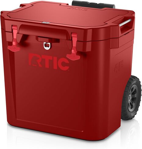 RTIC 45 QT Wheeled Ultra-Tough Cooler Hard Insulated Portable Ice Chest Box for Beach, Drink, Beverage, Camping, Picnic, Fishing, Boat, Barbecue, Rotomolded Construction in Saudi Arabia