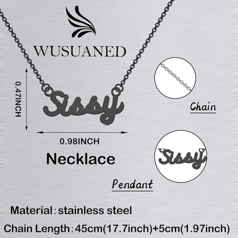 WUSUANED Sissy Queen Necklace Naughty Word jewelry Sissy Lover Gift Sissy Femboy Gift in Kuwait
