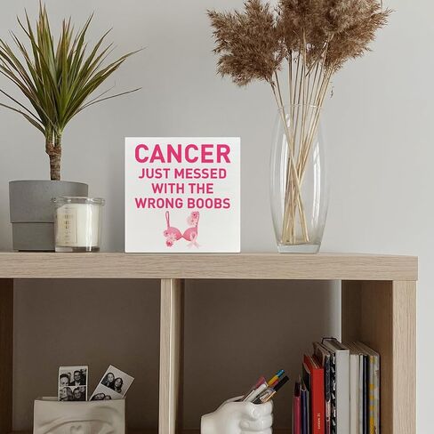Breast Cancer Awareness Gifts for Women, Breast Cancer Warrior Support Gifts, Breast Cancer Survivor Fighter Gifts for Woman Mom Daughter, The Comeback Is Always Stronger, Wooden Box Sign in Saudi Arabia