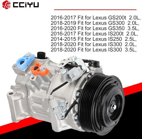 Cciyu ضاغط مكيف الهواء للسيارة 2014-2016 لسيارة تويوتا هايلاندر 3.5L، ضاغط تكييف الهواء مع قابض 7 أخاديد 8832048320 in Saudi Arabia