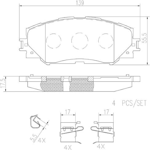 Brembo P83082N Premium Ceramic Front Disc Brake Pad Set SUBARU/TOYOTA/TOYOTA (FAW) OE# 0446502220 in Saudi Arabia