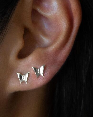 Gold Earrings for Women Trendy 14K Gold Plated Butterfly Stud Earrings Small Dainty Minimalist Simple Hypoallergenic Earrings Jewelry Gift for Her in Saudi Arabia