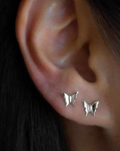 Gold Earrings for Women Trendy 14K Gold Plated Butterfly Stud Earrings Small Dainty Minimalist Simple Hypoallergenic Earrings Jewelry Gift for Her in Saudi Arabia