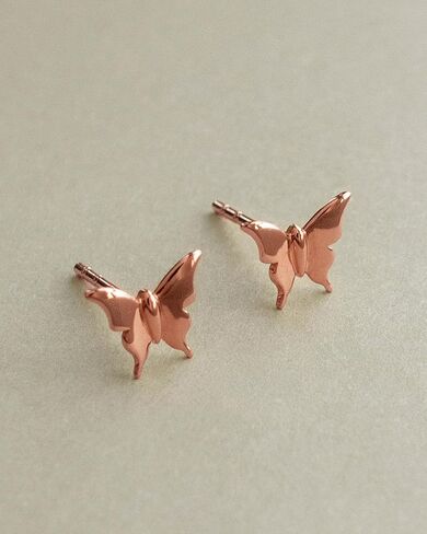 Gold Earrings for Women Trendy 14K Gold Plated Butterfly Stud Earrings Small Dainty Minimalist Simple Hypoallergenic Earrings Jewelry Gift for Her in Saudi Arabia