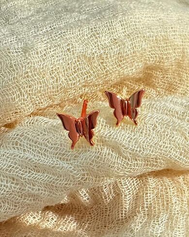 Gold Earrings for Women Trendy 14K Gold Plated Butterfly Stud Earrings Small Dainty Minimalist Simple Hypoallergenic Earrings Jewelry Gift for Her in Saudi Arabia